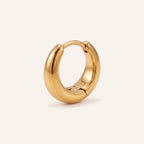 Rounded Titanium Huggie Hoop Earrings - Gold
