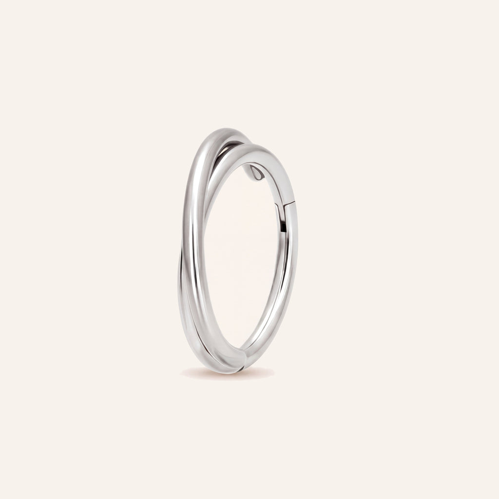 Smooth Seamless Titanium Hoop Earrings - Silver
