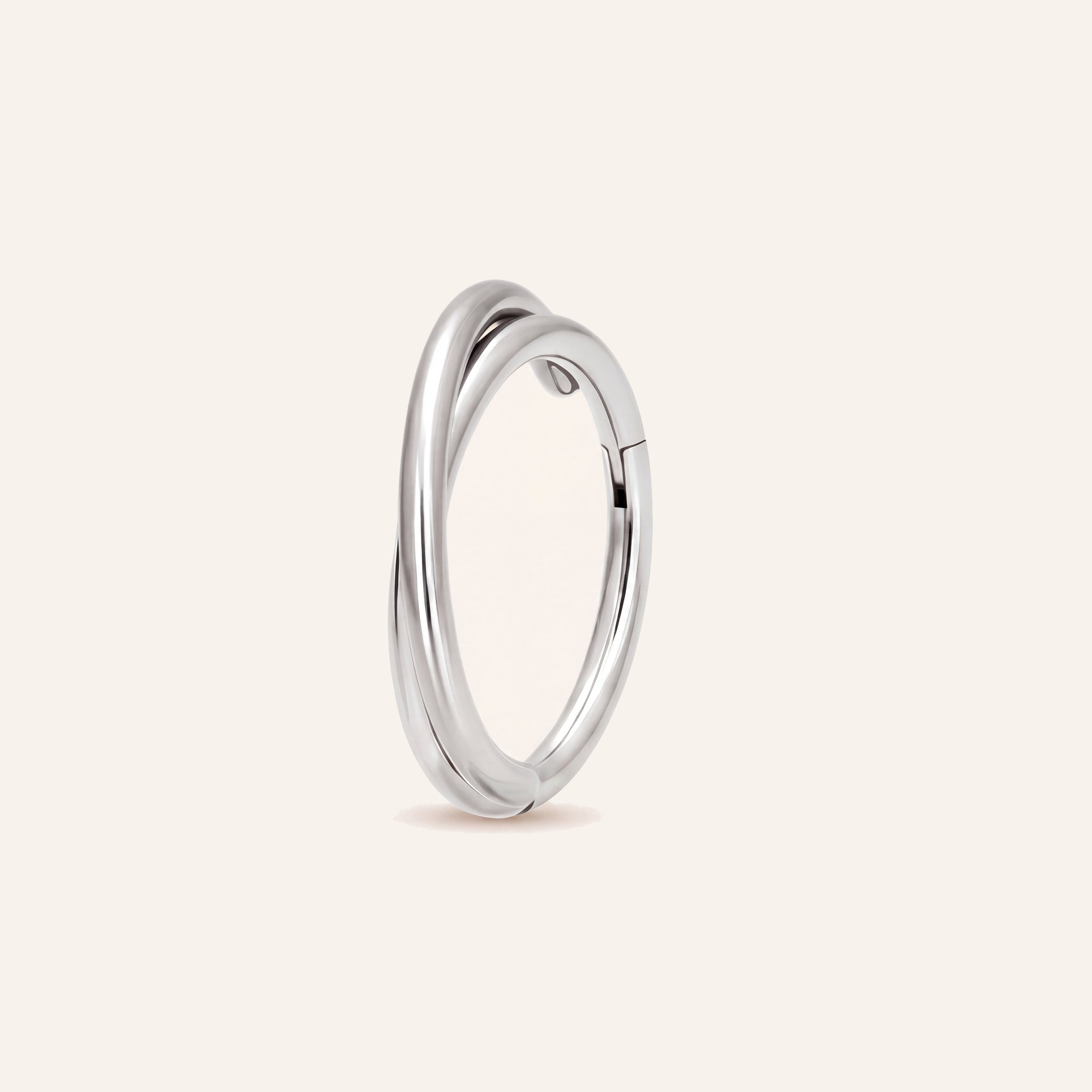 Smooth Seamless Titanium Hoop Earrings - Silver