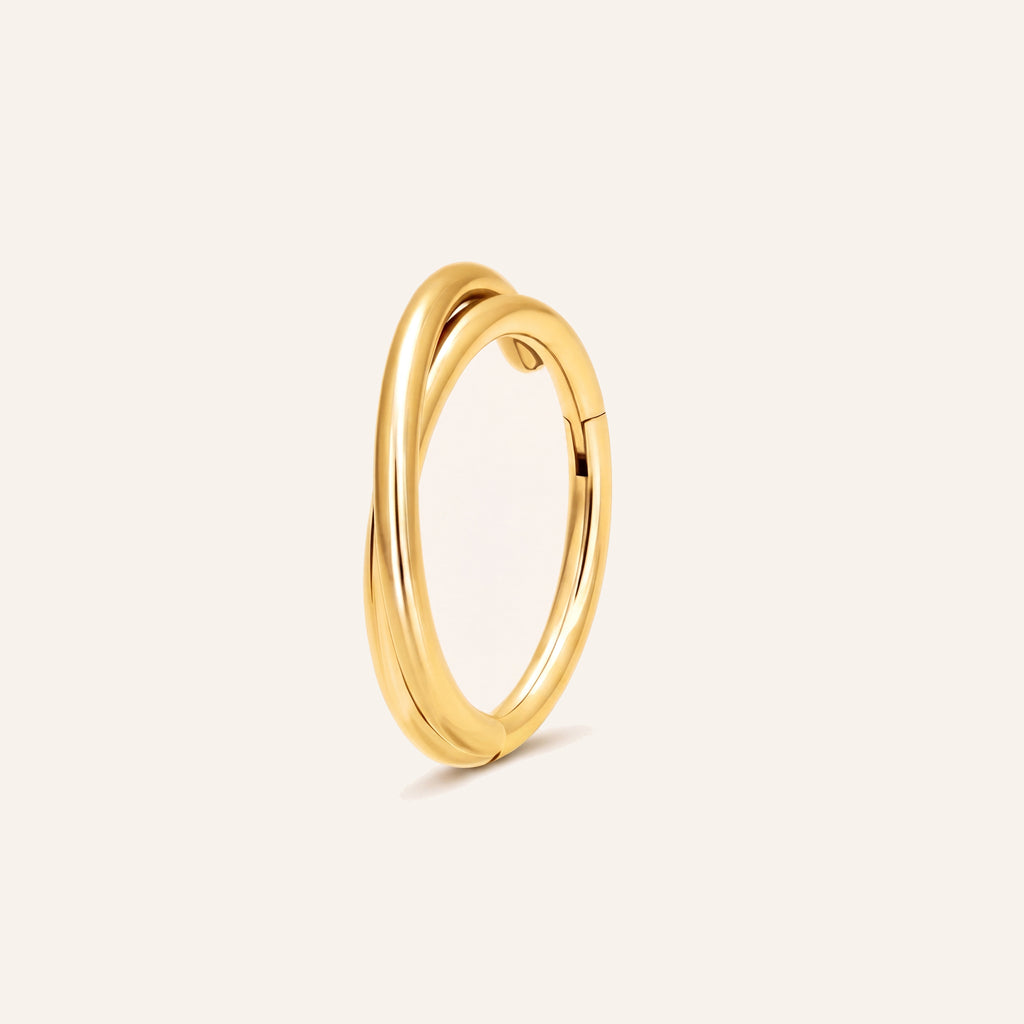Smooth Seamless Titanium Hoop Earrings - Gold