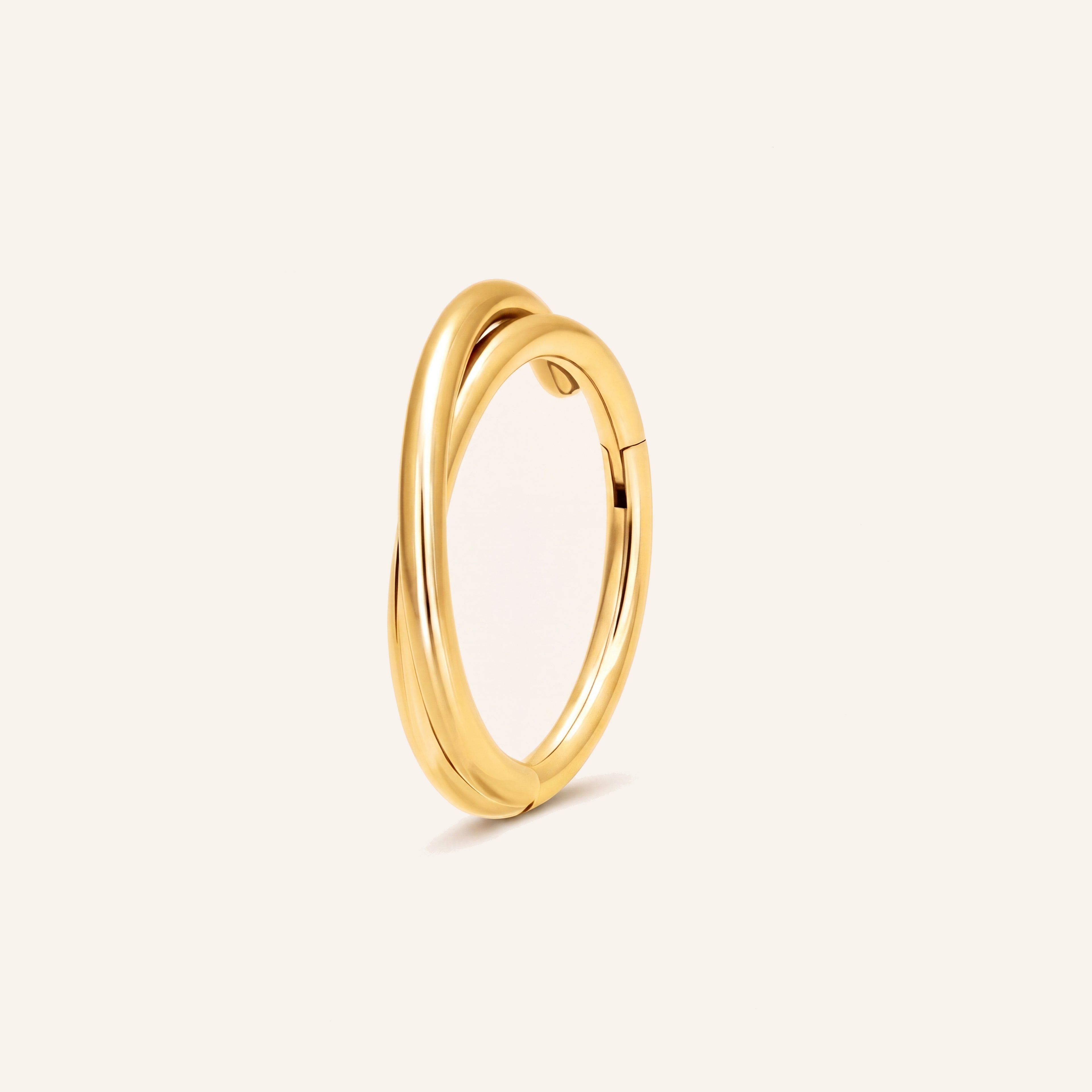 Smooth Seamless Titanium Hoop Earrings - Gold