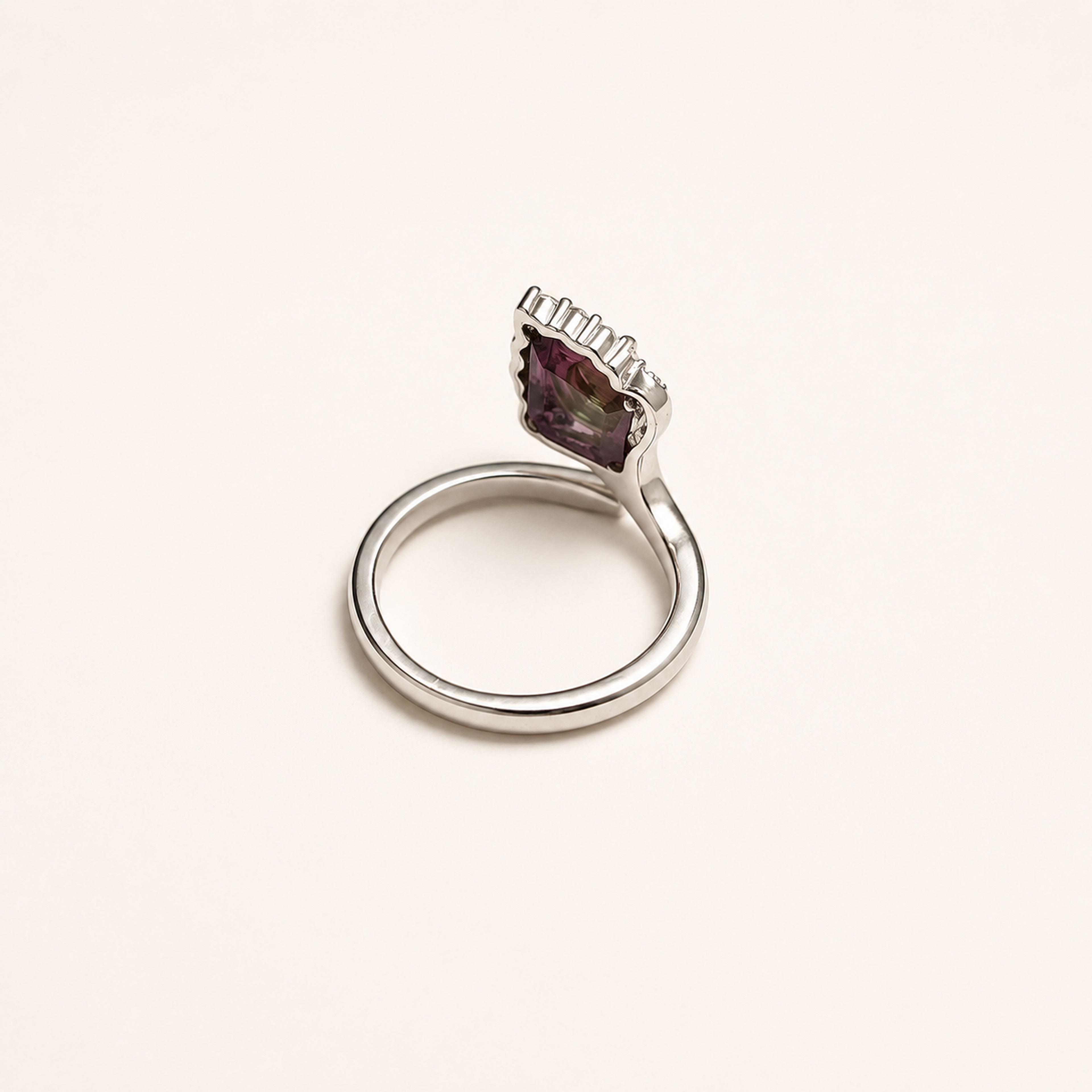 Gilded Plume Lab-Grown Alexandrite Ring side view