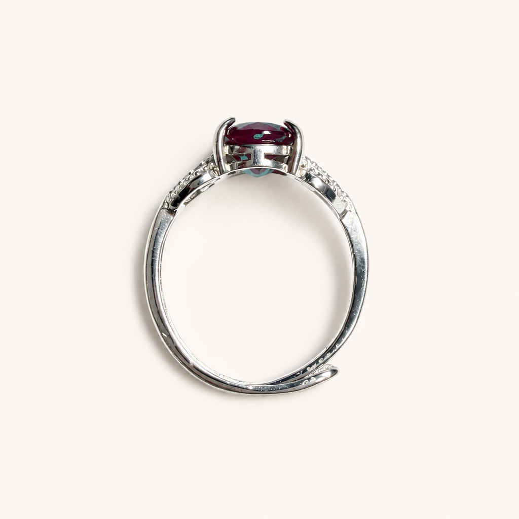 Duskwing Lab-Grown Alexandrite Ring upright view