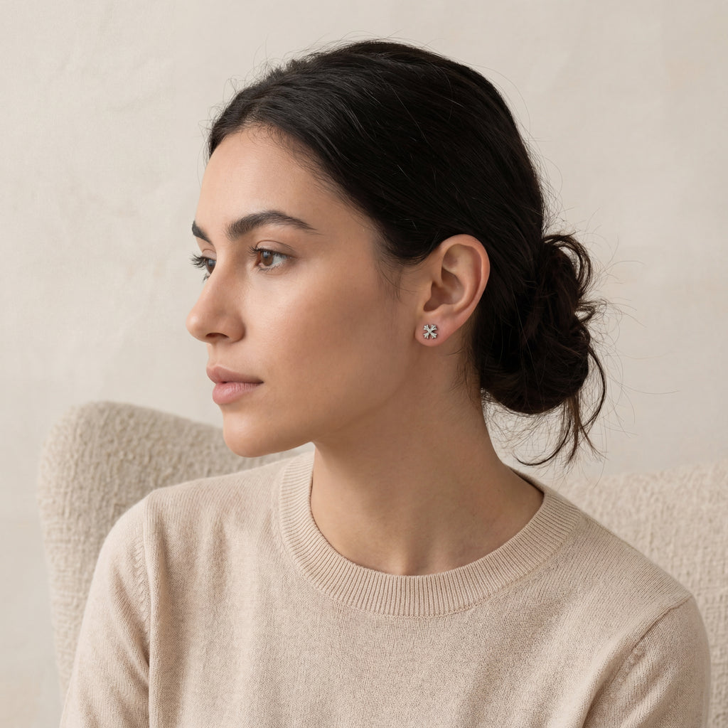 Cross Titanium Stud Earrings - image 3