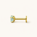 Titanium Paraiba Apatite Flat Back Stud Earrings