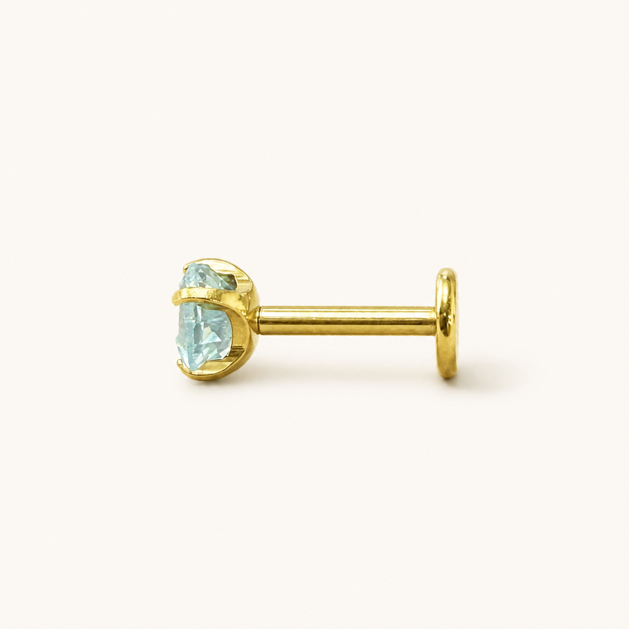 Titanium Paraiba Apatite Flat Back Stud Earrings