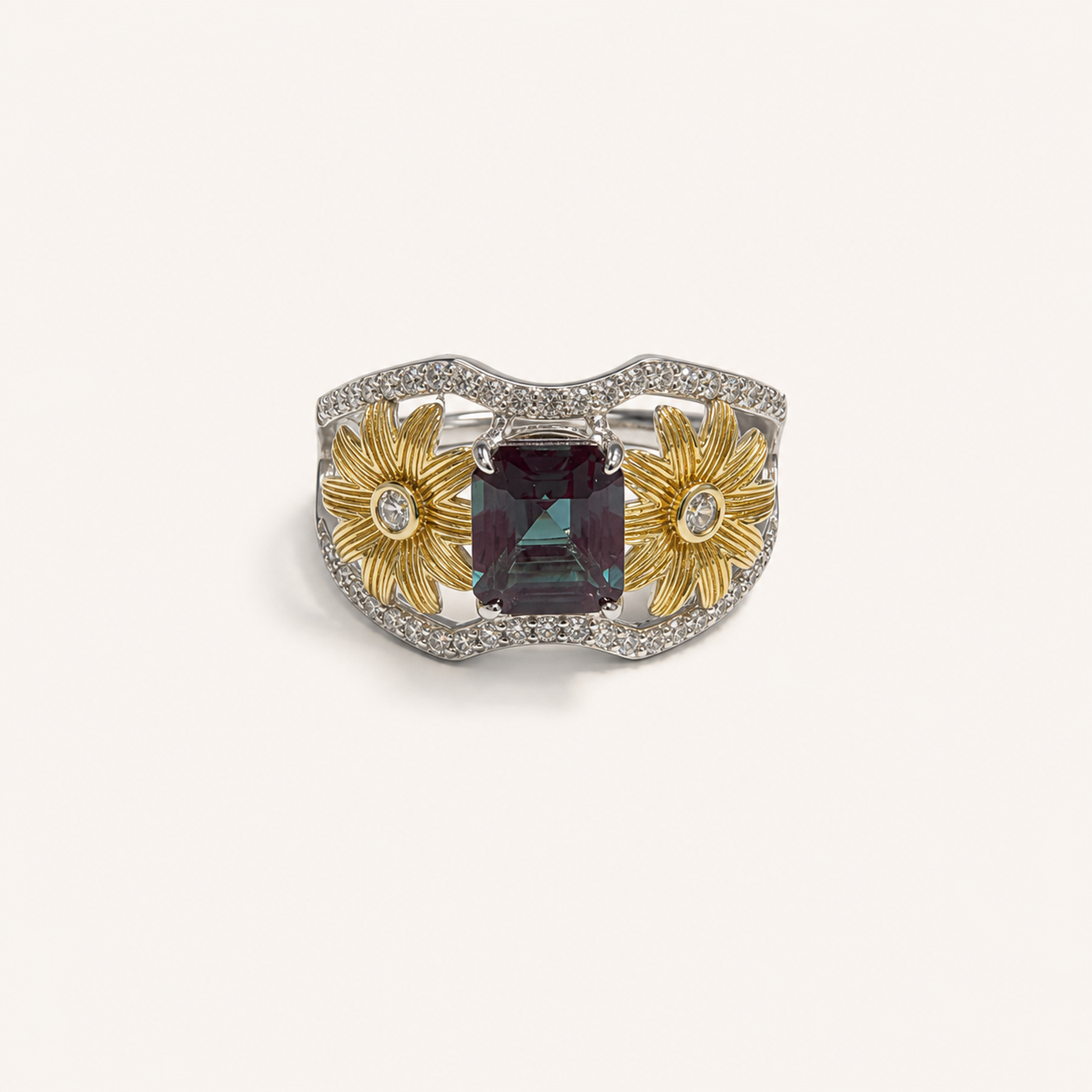 Sunbloom Lab-Grown Alexandrite Ring
