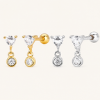 Sterling Silver Pave Zirconia Flat Back Earrings