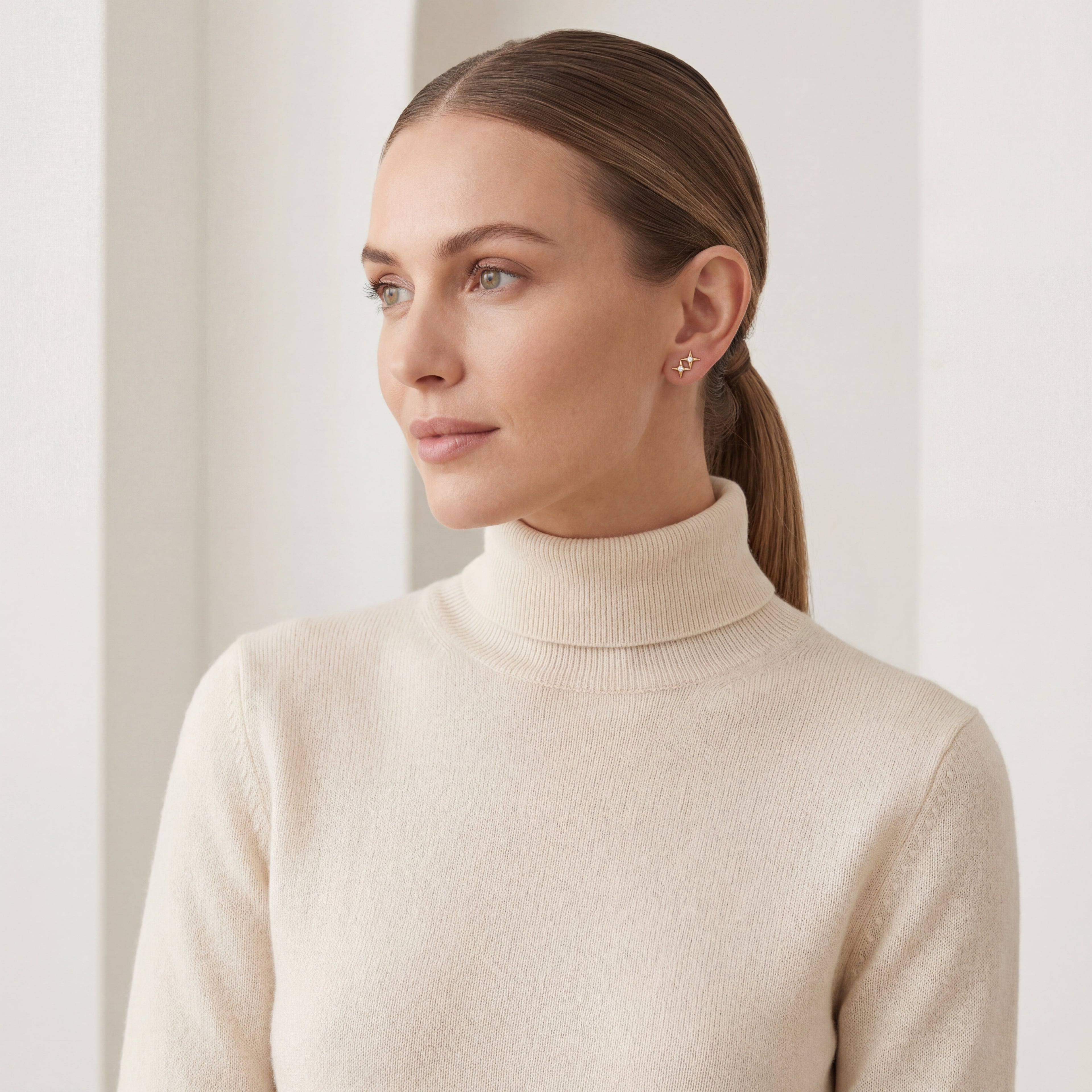 Twin Star Titanium Stud Earrings - image 3