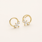 Sterling Silver Zirconia Solitaire Stud Earrings detail view