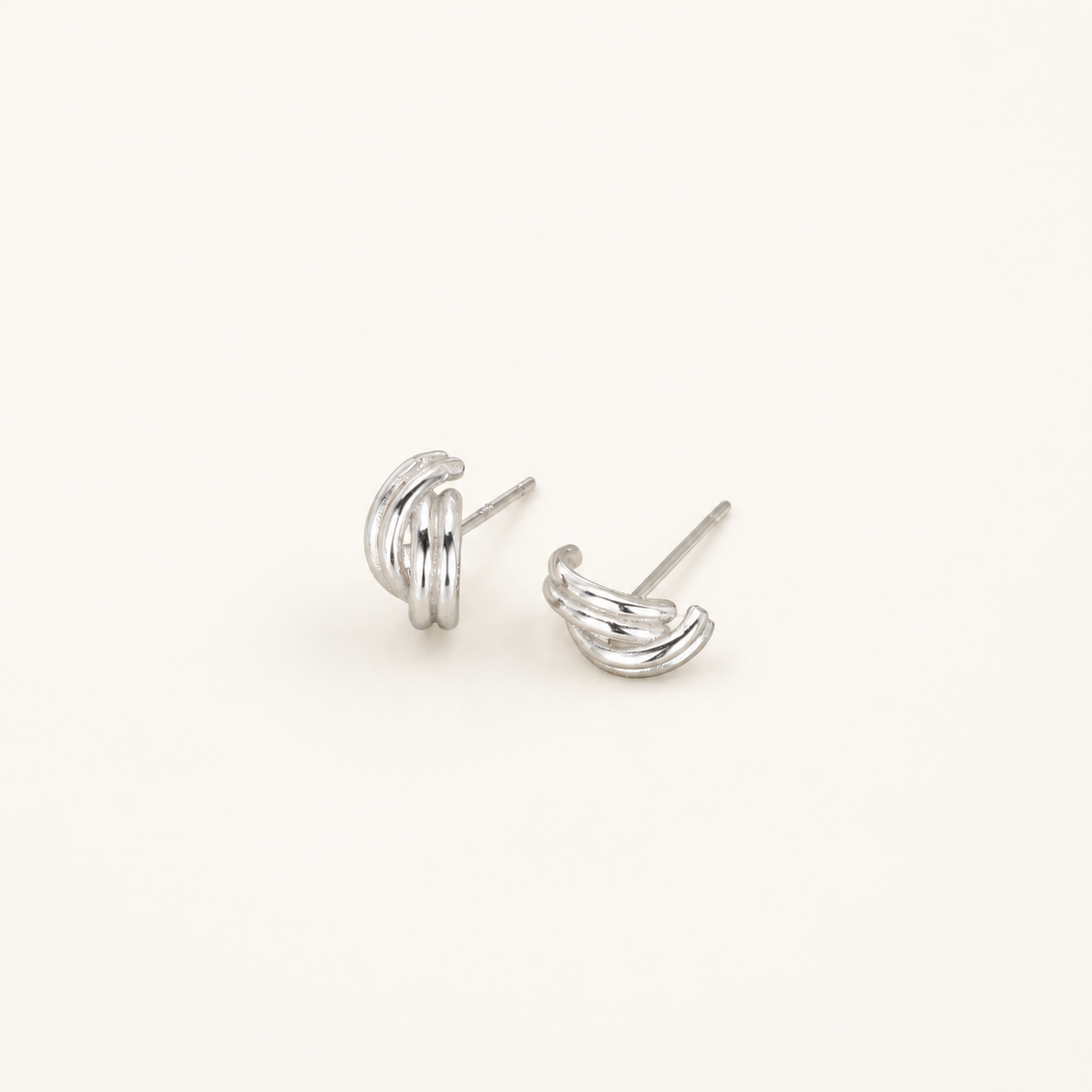 Sterling Silver Minimalist Oval Stud Earrings detail