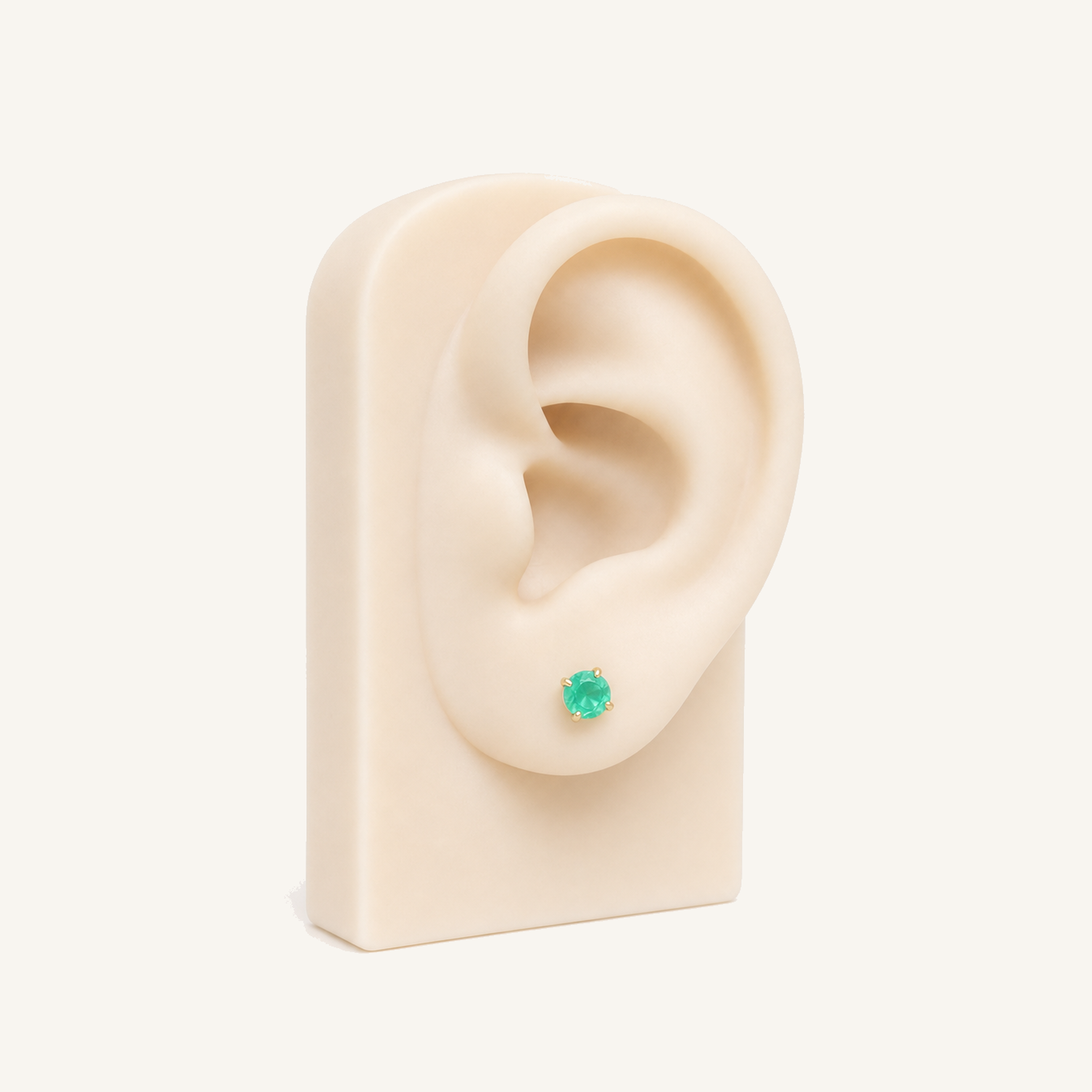 Titanium Green Agate Flat Back Stud Earrings