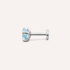 Titanium Blue Topaz Flat Back Stud Earrings