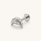 Croissant Titanium Stud Earrings - Silver