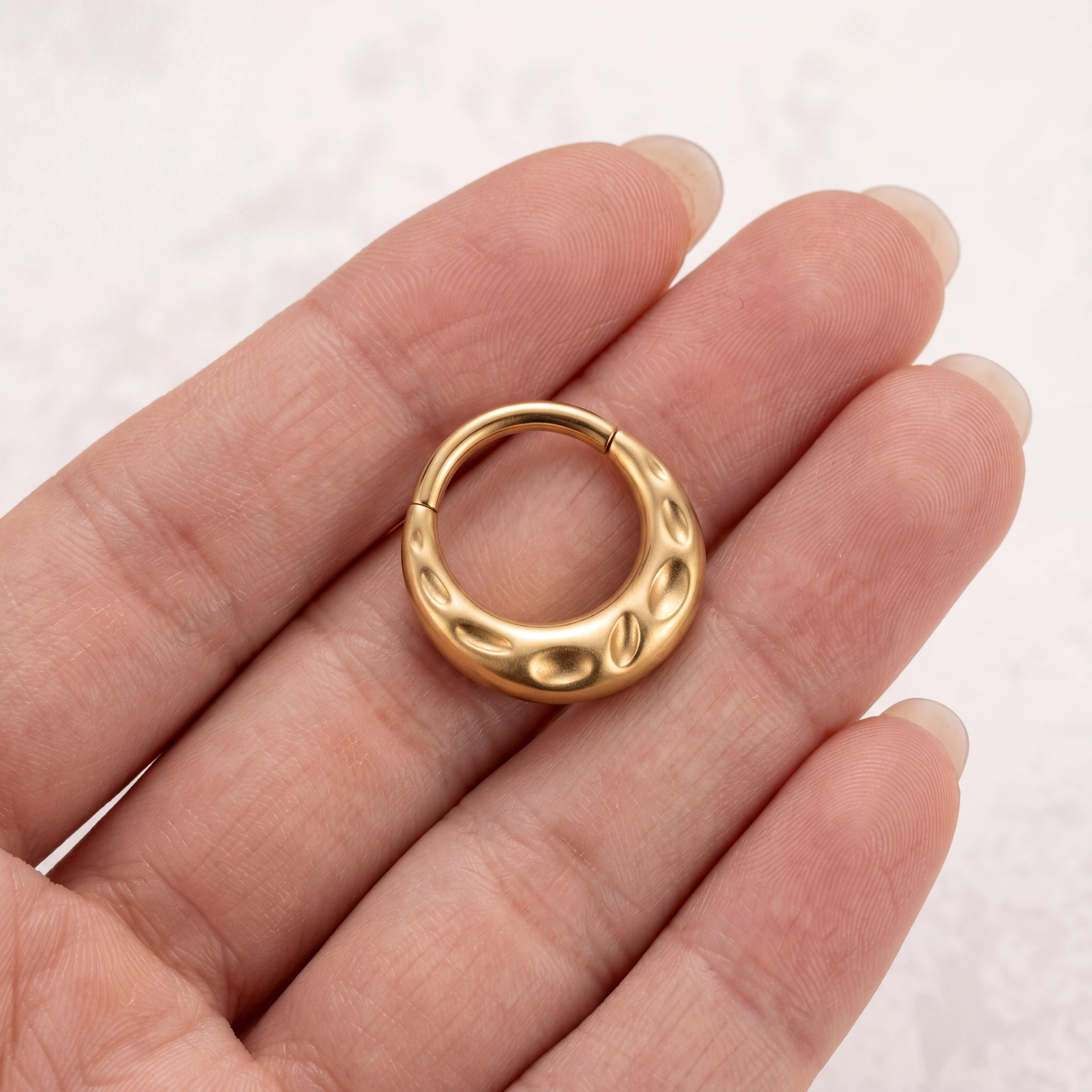 Bubble Texture Titanium Hoop Earrings - image 4