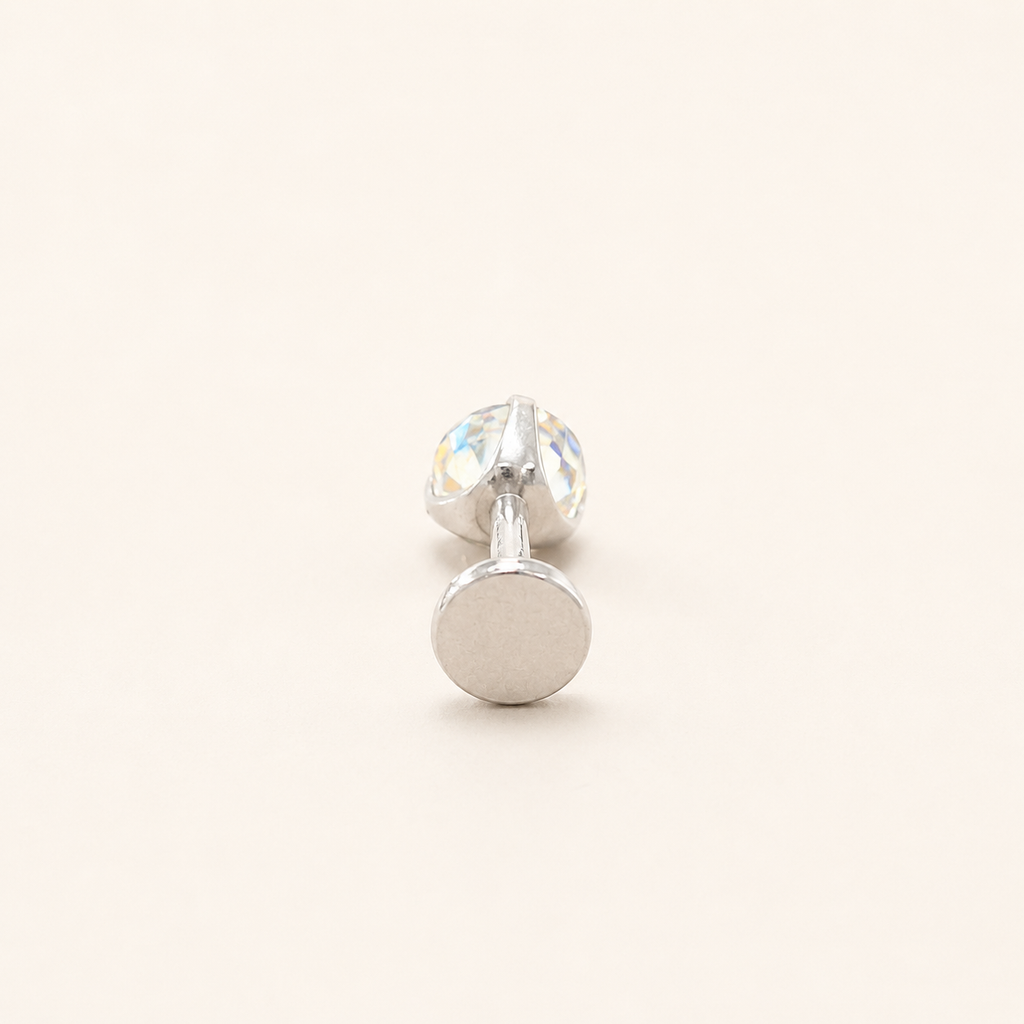 Titanium Gradient Red Crystal Flat Back Stud Earrings