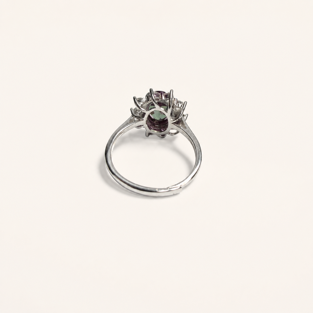 Petalburst Lab-Grown Alexandrite Ring side view