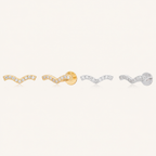 Sterling Silver Spiral Zirconia Cartilage Flat Back Earrings