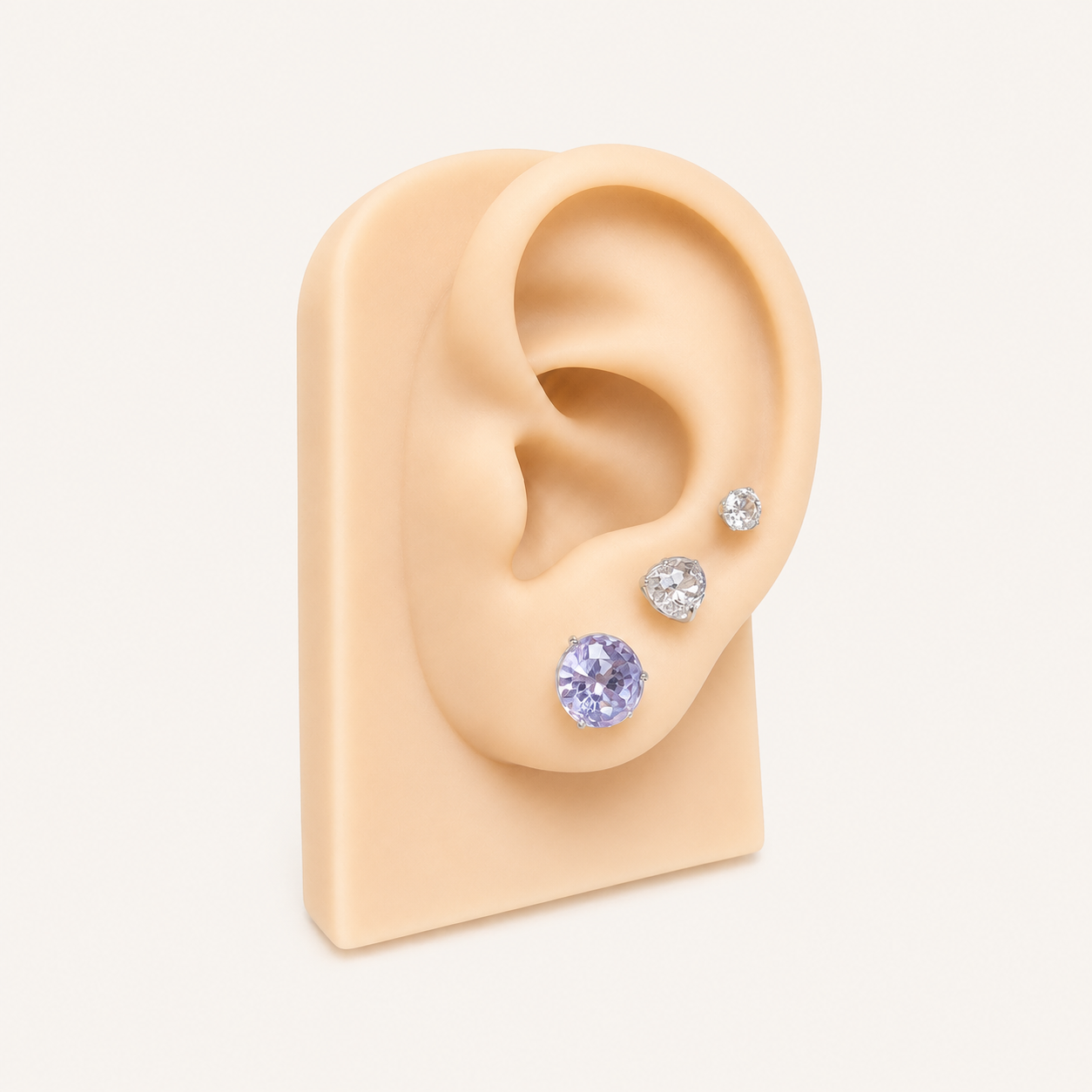 Titanium Gradient Pink Crystal Flat Back Stud Earrings