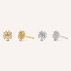 Sterling Silver Four-Leaf Clover Stud Earrings