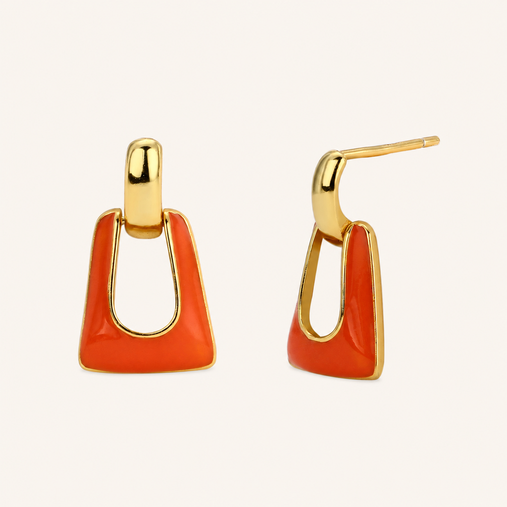 Sterling Silver Enamel Stud Earrings detail view