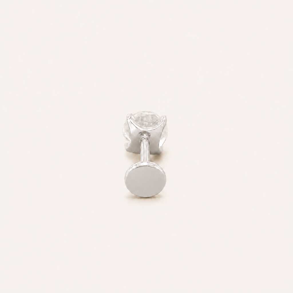 Titanium Rose Quartz Flat Back Stud Earrings