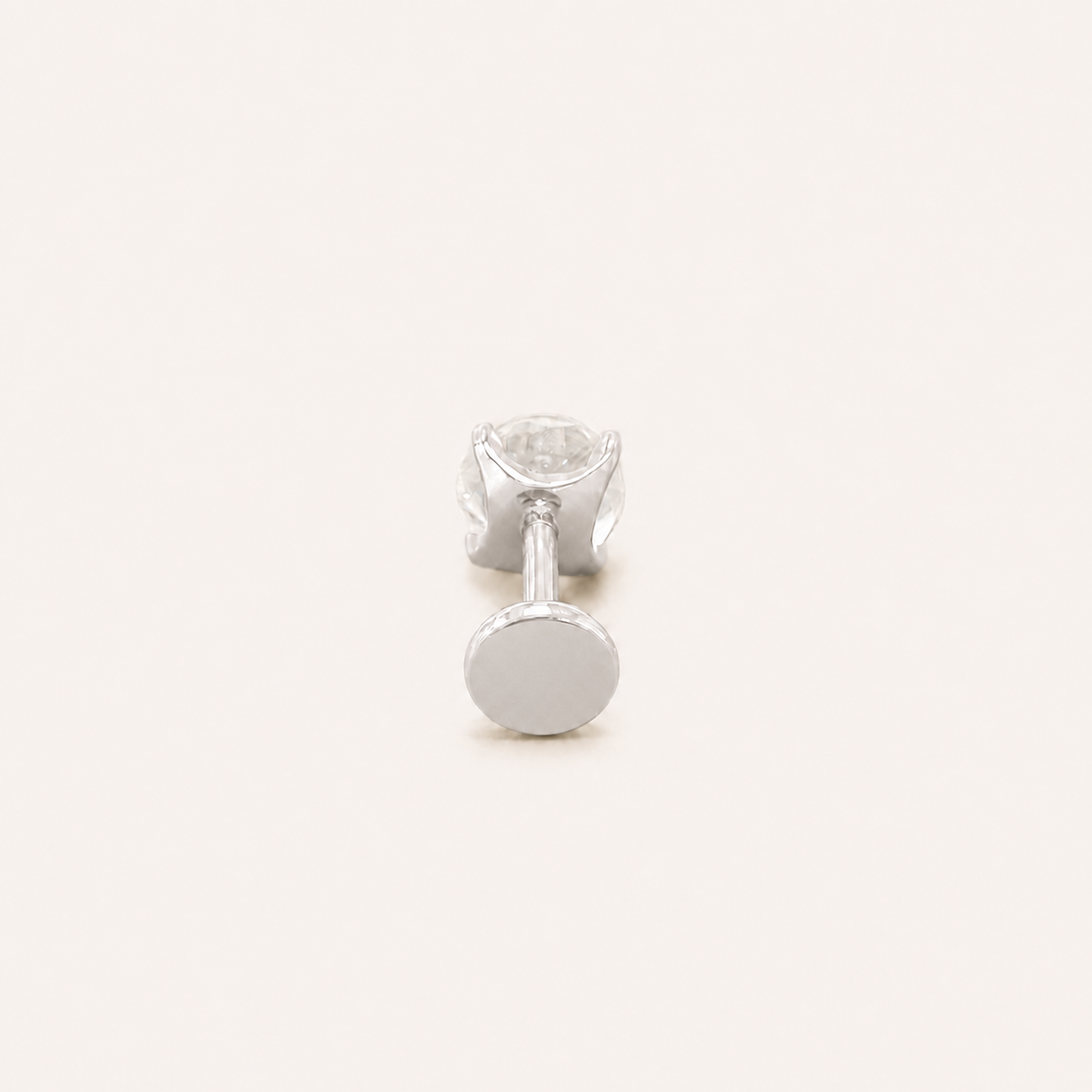 Titanium Rose Quartz Flat Back Stud Earrings