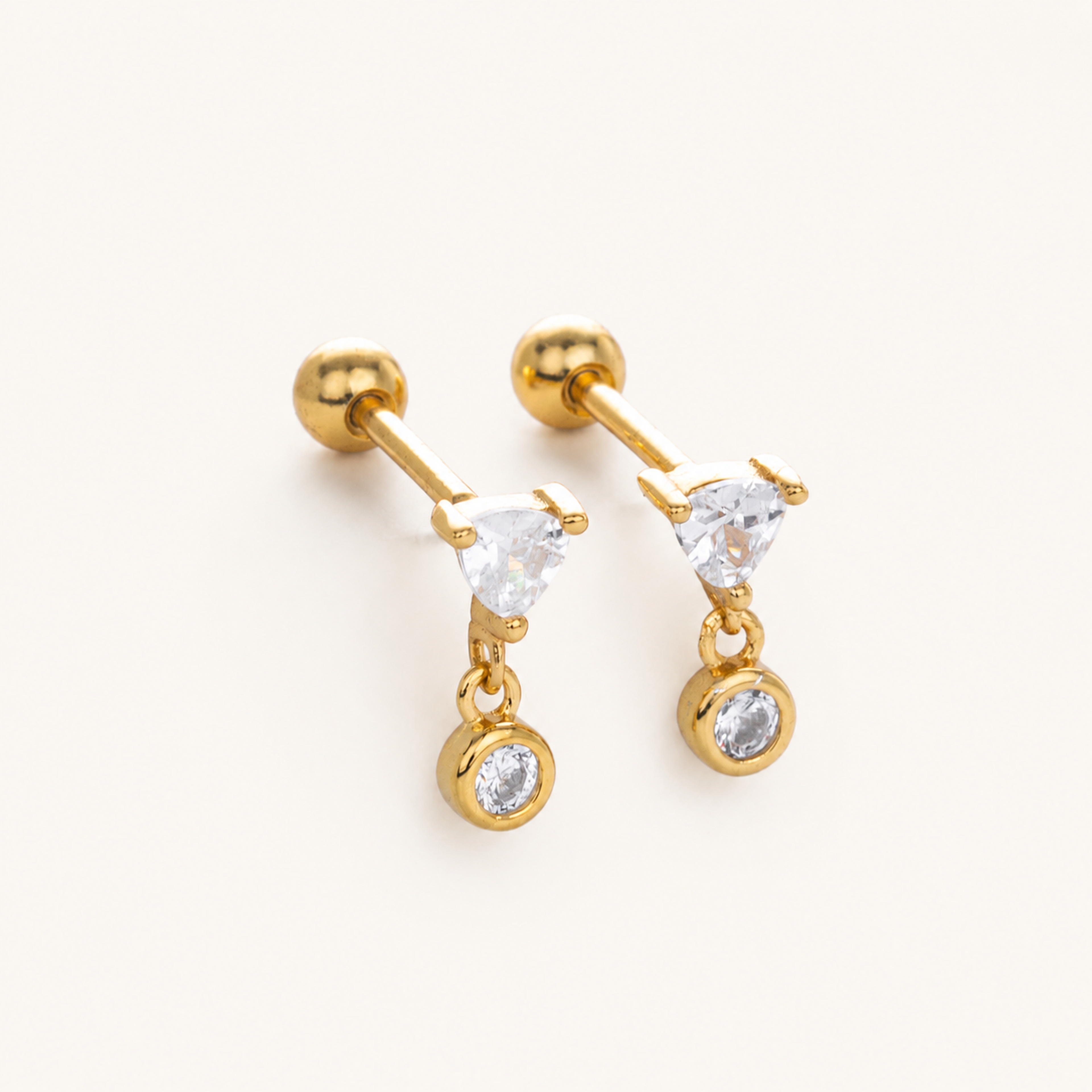 Sterling Silver Pave Zirconia Flat Back Earrings detail