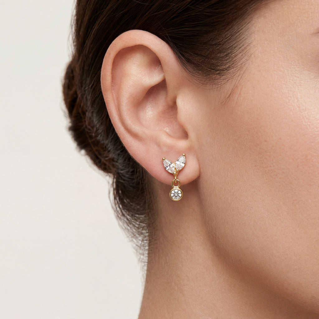 Marquise Drop Titanium Stud Earrings - image 2