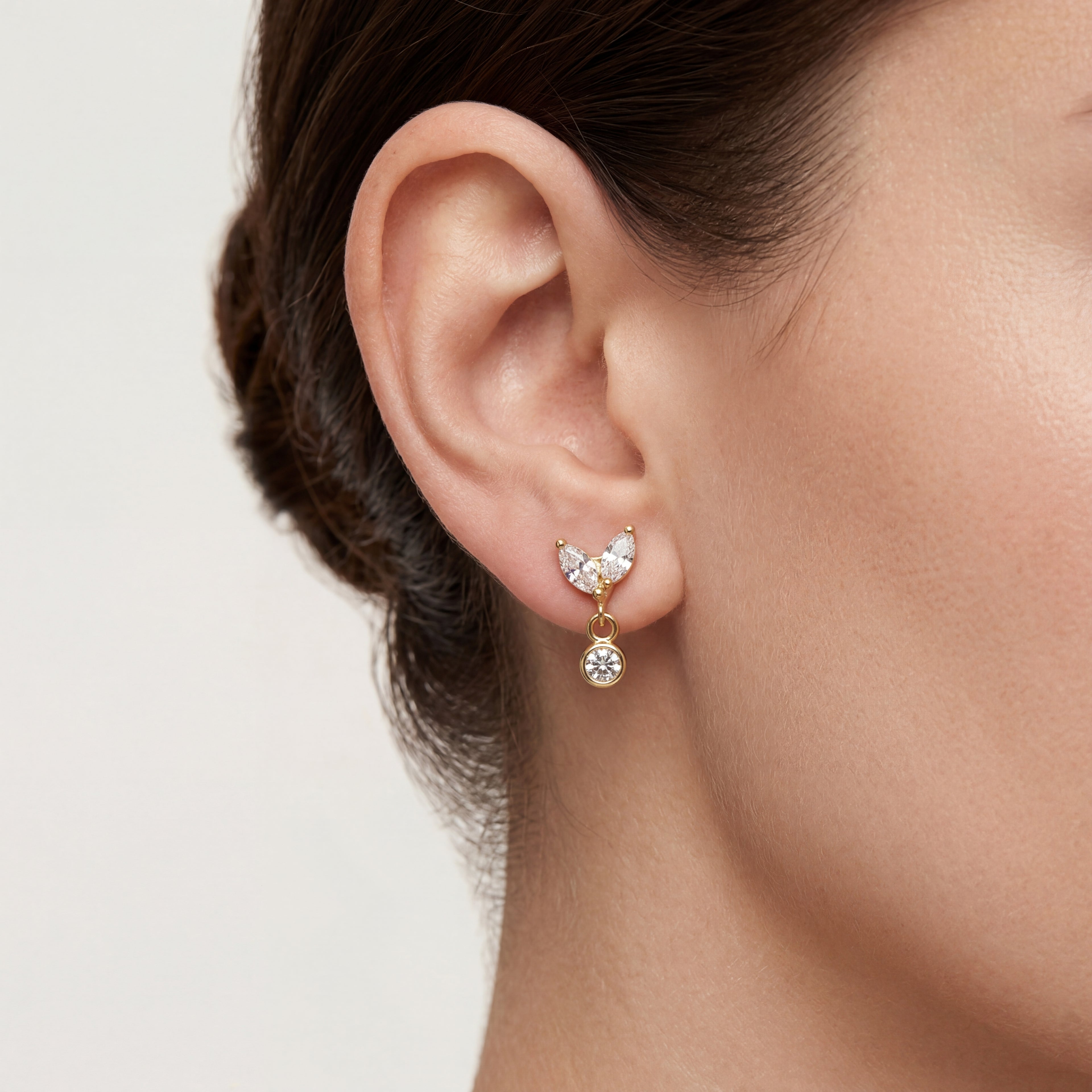 Marquise Drop Titanium Stud Earrings - image 2