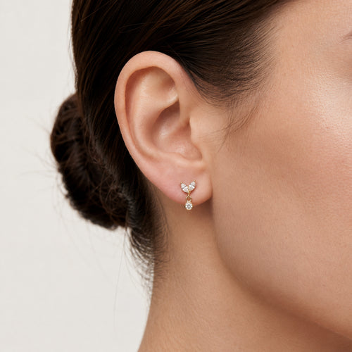 Marquise Drop Titanium Stud Earrings - image 2