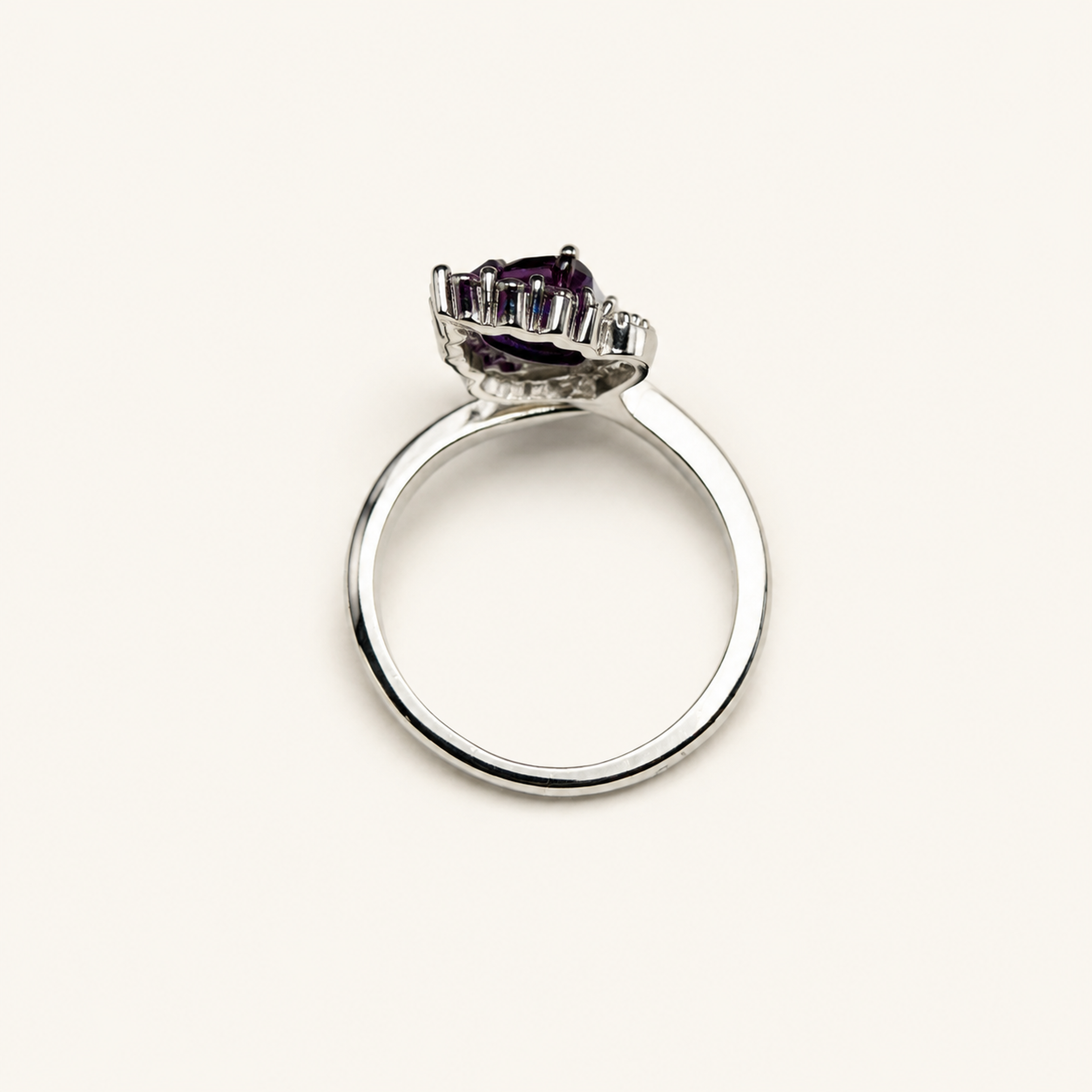 Gilded Plume Lab-Grown Alexandrite Ring upright view