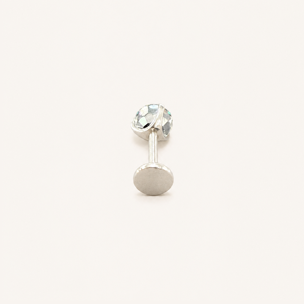 Titanium Gradient Green Crystal Flat Back Stud Earrings