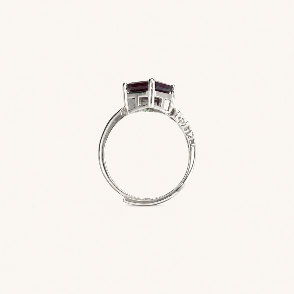 Compass Lab-Grown Alexandrite Ring upright view