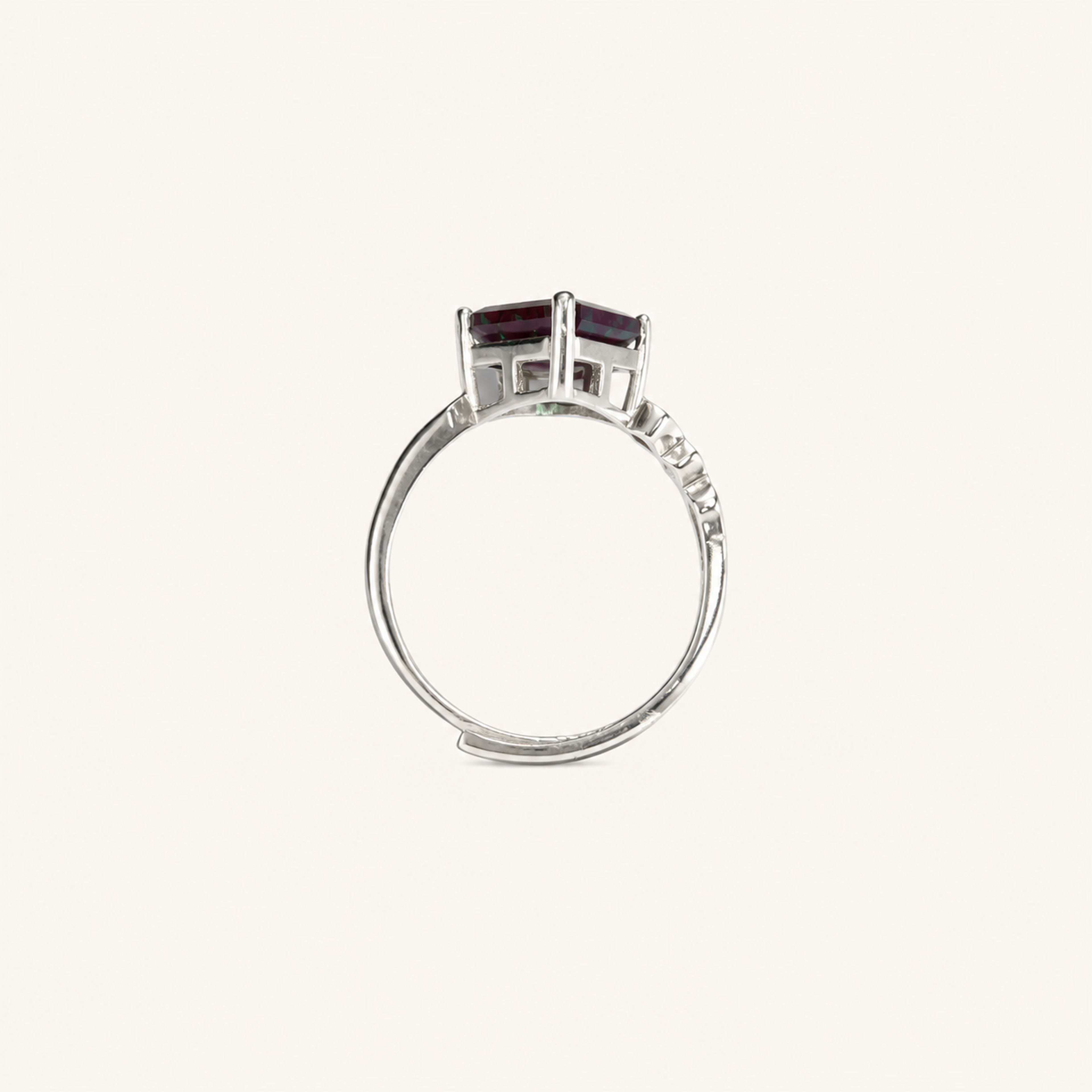 Compass Lab-Grown Alexandrite Ring upright view