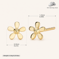 Sterling Silver Mini Flower Stud Earrings - Gold