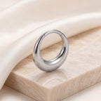 Smooth Puffy Titanium Hoop Earrings - image 5