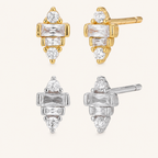 Sterling Silver Petite Zirconia Stud Earrings