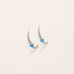 Sterling Silver Geometric Opal Stud Earrings detail