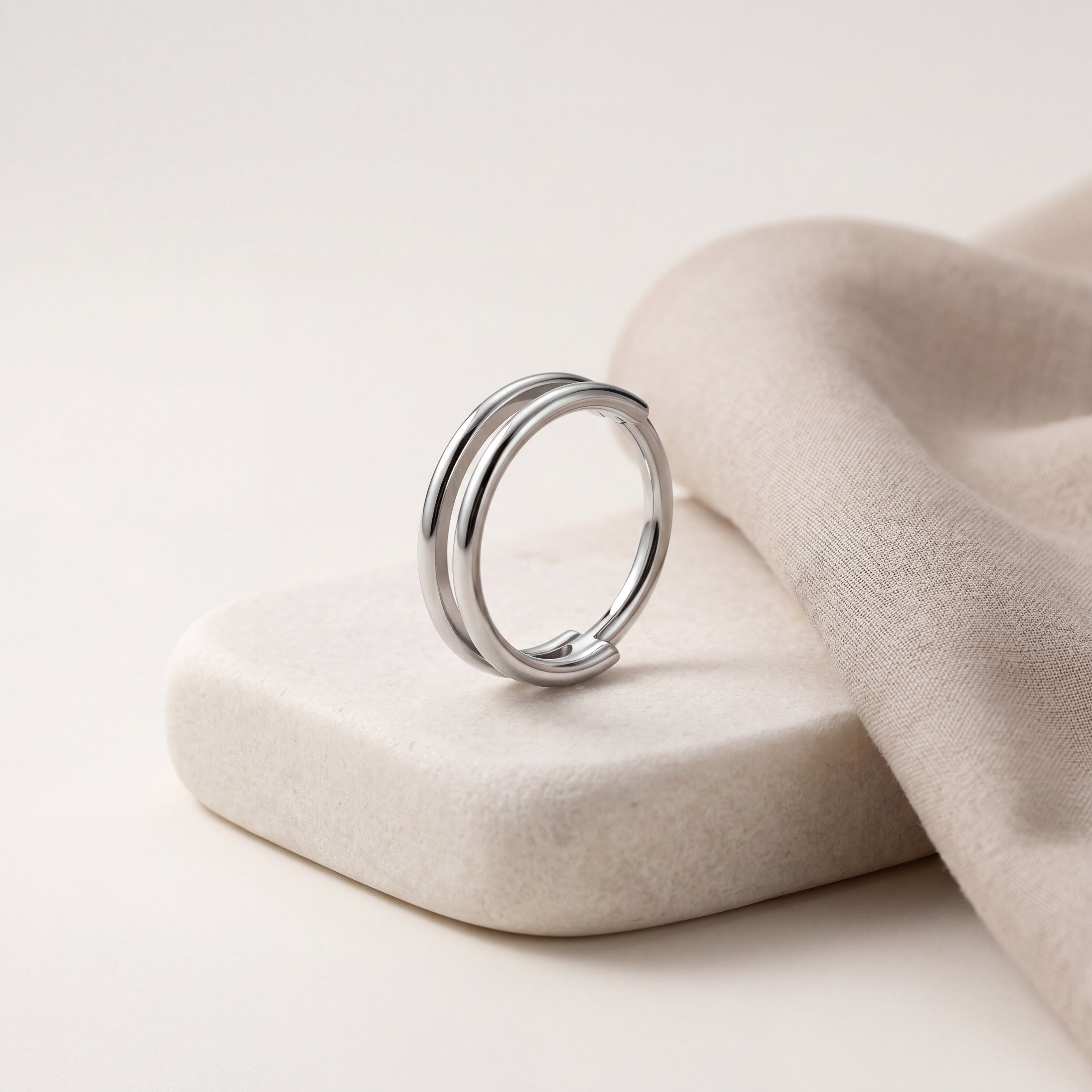Double Orbit Titanium Hoop Earrings - image 5