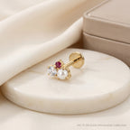 Pearl Cluster Titanium Stud Earrings - image 5