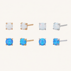 Sterling Silver Mini Opal Stud Earrings