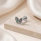 Shell Butterfly Titanium Stud Earrings - image 5