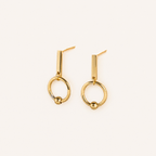 Sterling Silver Crossed Double Ring Stud Earrings detail