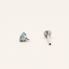 Titanium Paraiba Apatite Flat Back Stud Earrings