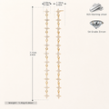 Sterling Silver Star Zirconia Tassel Drop Stud Earrings - Gold