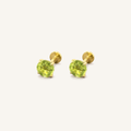 Titanium Peridot Flat Back Stud Earrings
