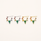 Sterling Silver Resin Geometric Open Stud Earrings detail