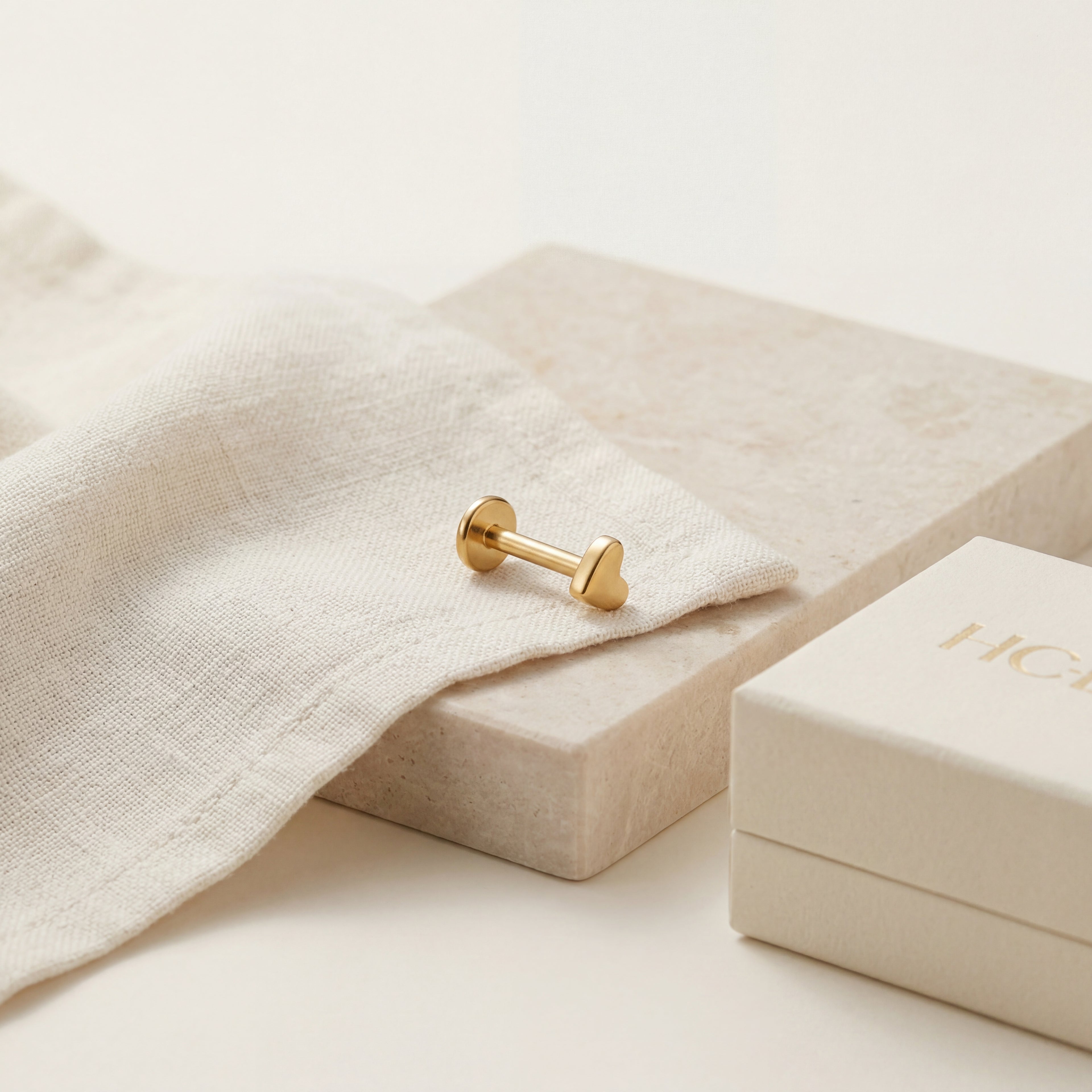 Mini Heart Titanium Stud Earrings - image 5