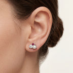 Pearl Cluster Titanium Stud Earrings - image 2